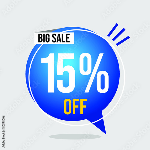 15% DISCOUNT TAG - BLUE LABEL