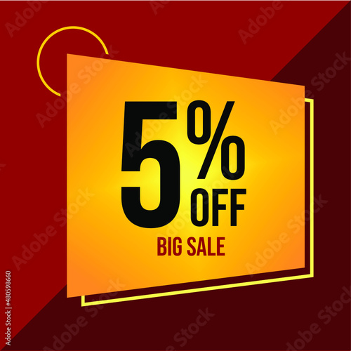 5% DISCOUNT TAG - YELLOW LABEL