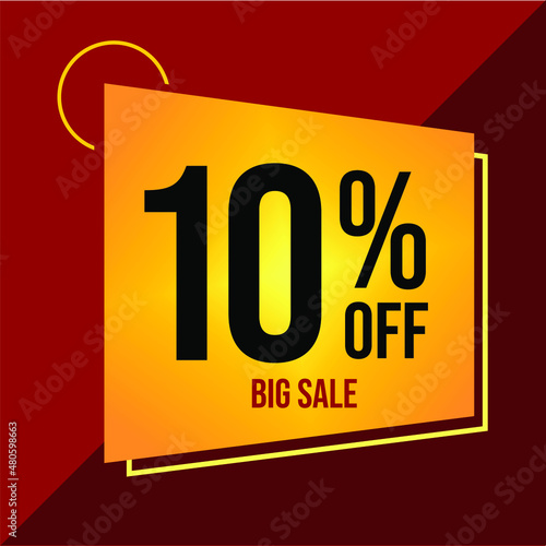 10% DISCOUNT TAG - YELLOW LABEL