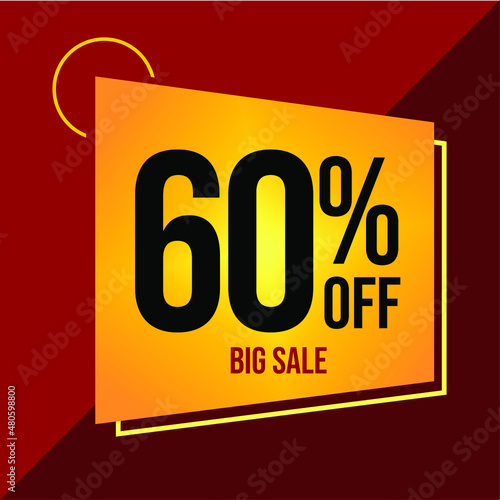 60% DISCOUNT TAG - YELLOW LABEL