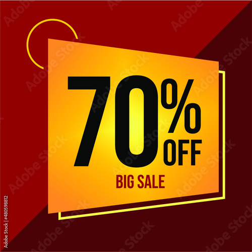 70% DISCOUNT TAG - YELLOW LABEL