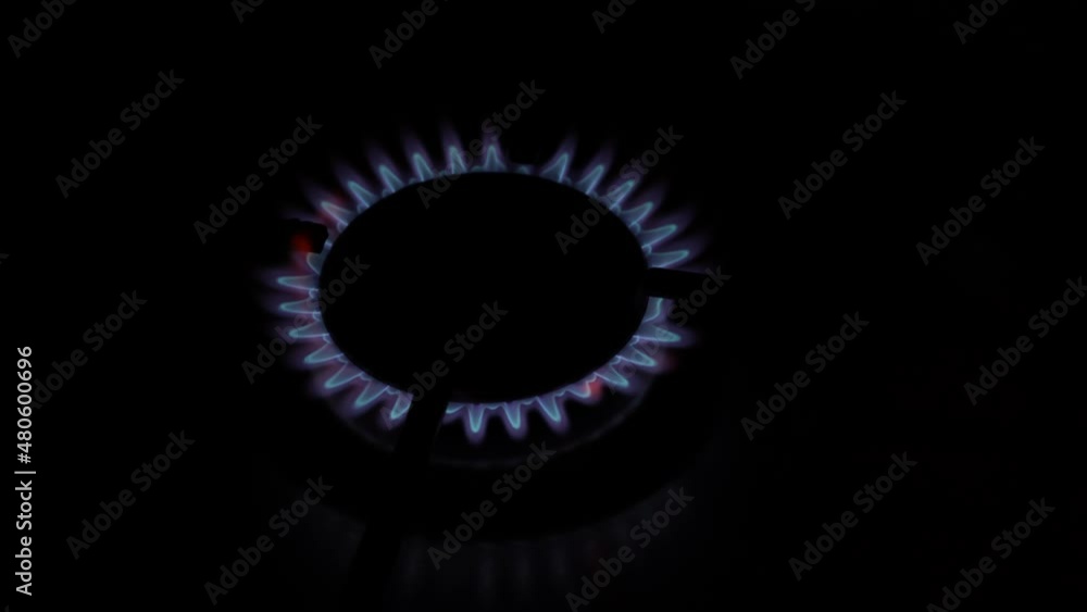 Natural gas burning a blue flames on black background. video 4 k. gas outage. the increase in gas prices leads to its closure. Natural gas burning a blue flames on black background. video 4 k. gas outage. the increase in gas prices leads to its closure.