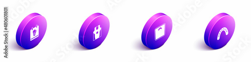 Set Isometric Boxing glove, jersey and t-shirt, Bathroom scales and Mouth guard boxer icon. Vector