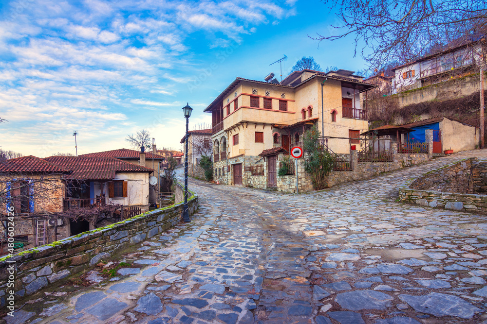 The old historical village of Ampelakia, Larissa, Greece