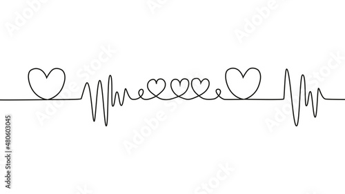 love lettering heartbeat design positive motivational optimist heart love.