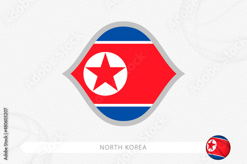 Free Download North Korea flag for basketball competition on gray basketball background. - GFXLoad