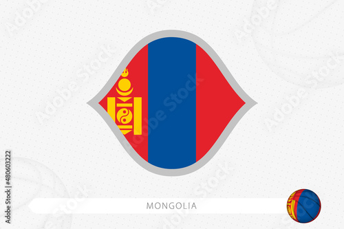 Free Download Mongolia flag for basketball competition on gray basketball background. - GFXLoad