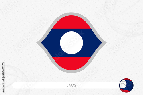 Free Download Laos flag for basketball competition on gray basketball background. - GFXLoad