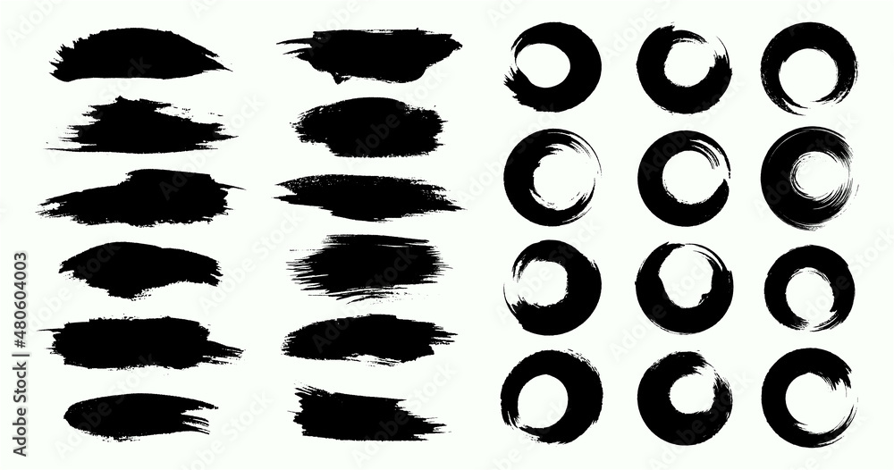 Black set paint ink brush brush strokes brushes frames box grungy brushes collection Black set paint ink brush brush strokes brushes frames box grungy brushes collection