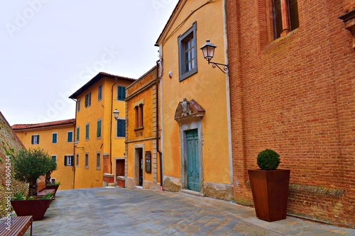 landscape of the small medieval village of Lari in Tuscany, Pisa, Italy