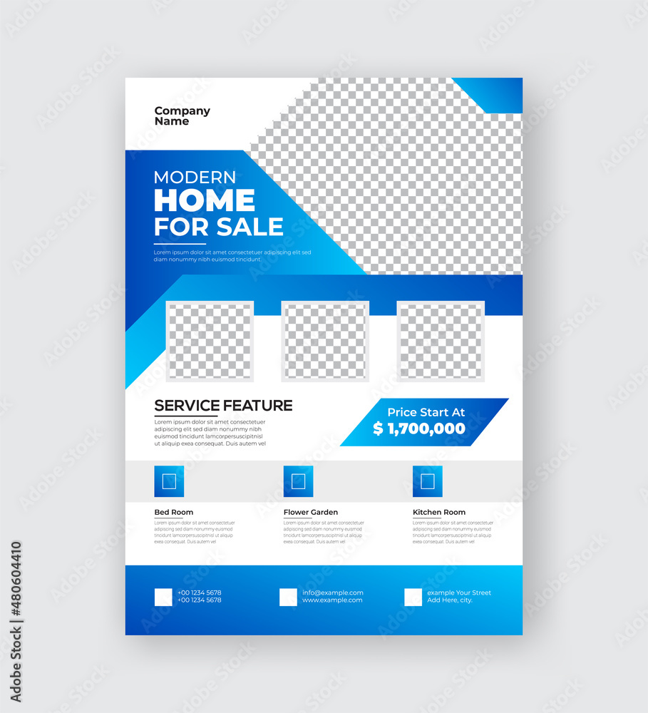 Real estate agency flyer design template