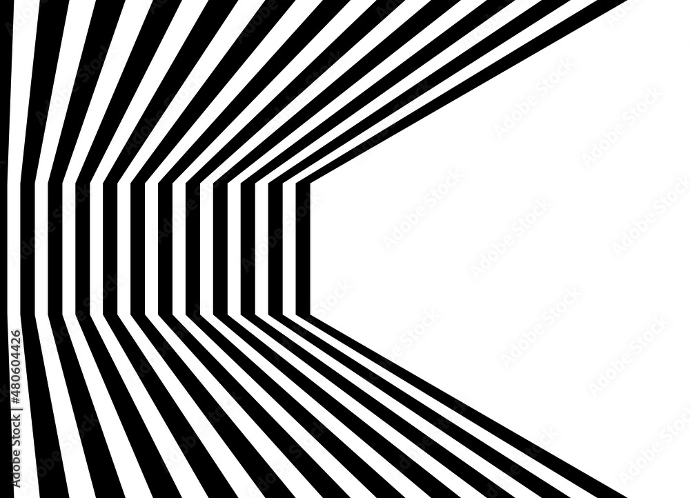 Striped black and white pattern of broken lines. Design element. Vector background with place for text