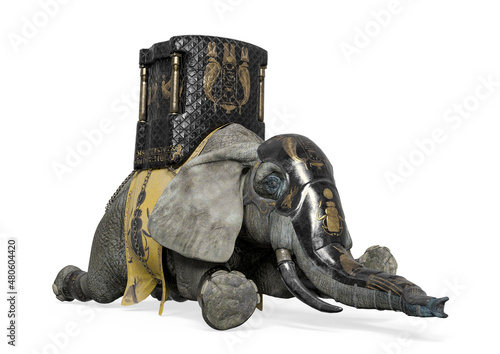 elephant warrior is lying down