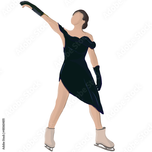 sport figure skating, Women's single skating. Figure skater on ice