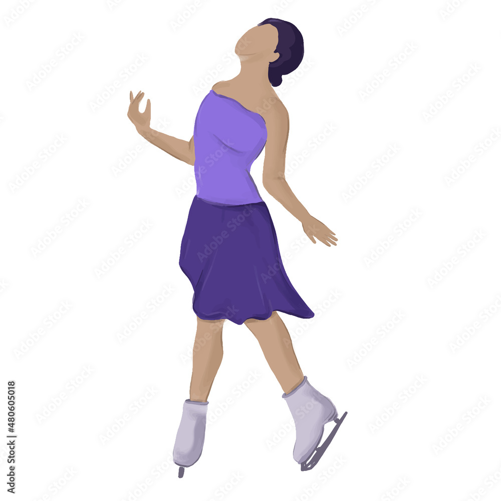 Figure skater on ice. Women's single skating. Athlete in motion vector image Figure skater on ice. Women's single skating. Athlete in motion vector image