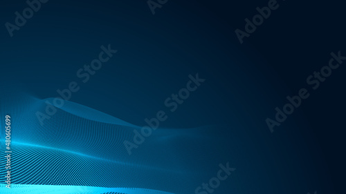 Abstract dot white blue wave gradient texture technology background.