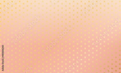 春・ピンク・背景・和柄・麻の葉・金色・伝統・模様	