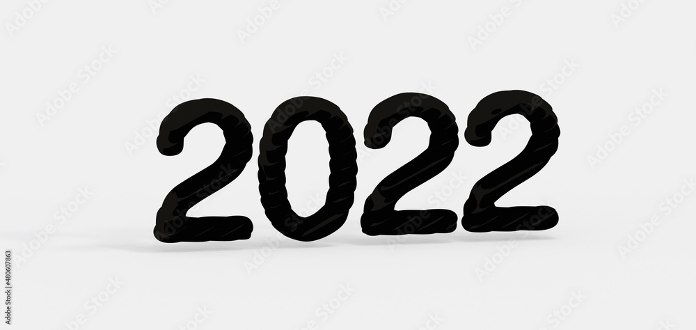 Typography design of 2022 with 3d style Typography design of 2022 with 3d style
