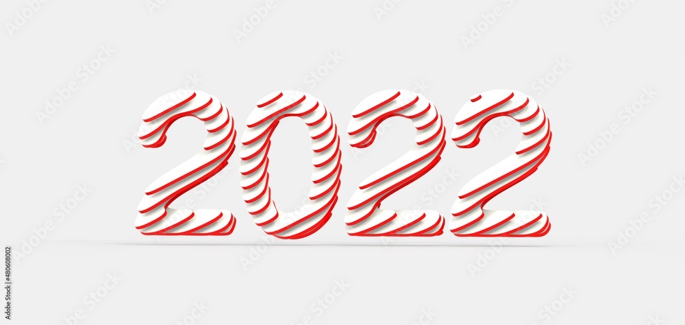 Happy New Year 2022. 3D illustration numbers isolated Happy New Year 2022. 3D illustration numbers isolated