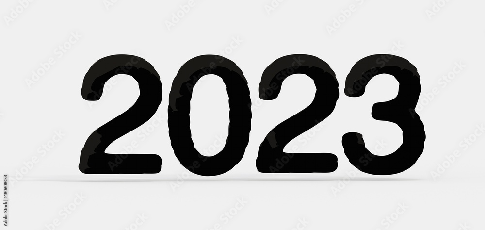 Typography design of 2023 with 3d style design Typography design of 2023 with 3d style design