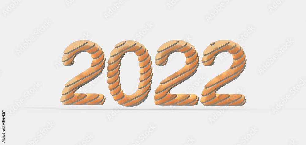 Happy New Year 2022. 3D illustration numbers isolated Happy New Year 2022. 3D illustration numbers isolated