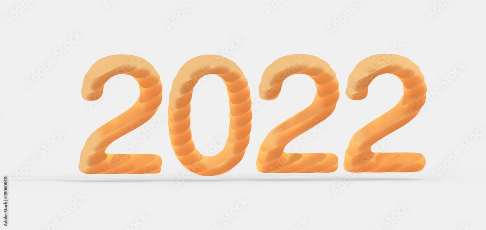 Typography design of 2022 with 3d style Typography design of 2022 with 3d style