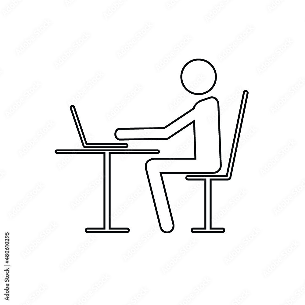 Laptop Icon isolated on a white background. Line design Laptop Icon isolated on a white background. Line design