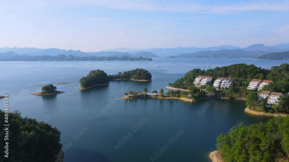 Aerial photography of the natural scenery of Qiandao Lake in Hangzhou Aerial photography of the natural scenery of Qiandao Lake in Hangzhou