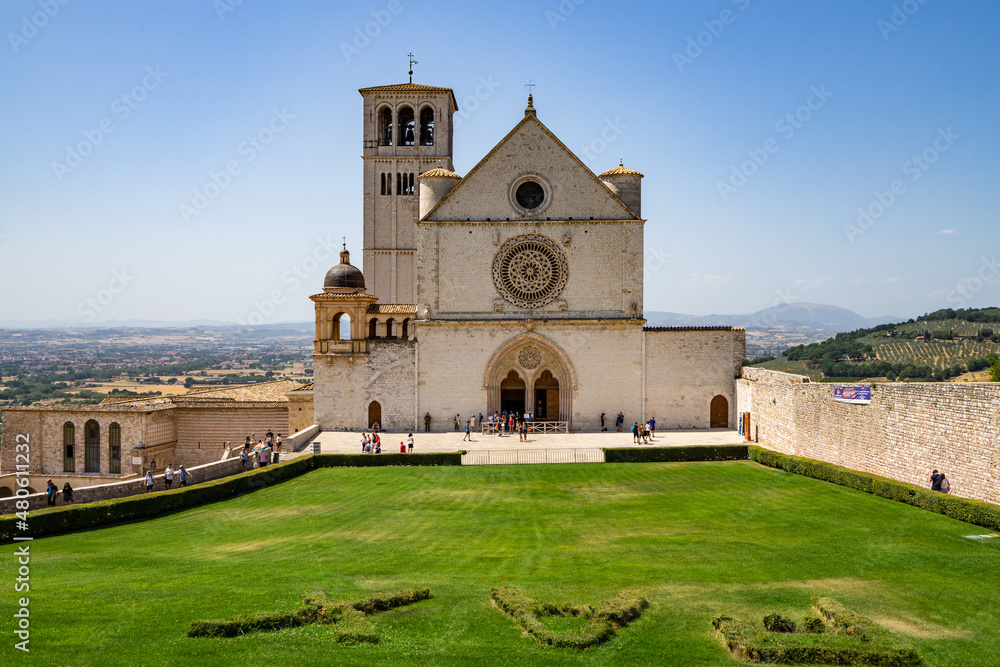 Basilica of Saint Francis of Assisi (upper Basilica), one of the most important tourist destinations in Italy and UNESCO World Heritage Site