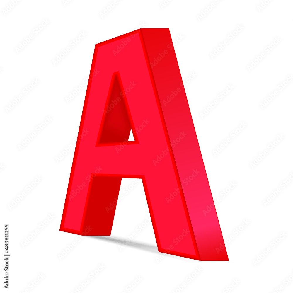 3d shiny red letter A isolated on a white background 3d shiny red letter A isolated on a white background