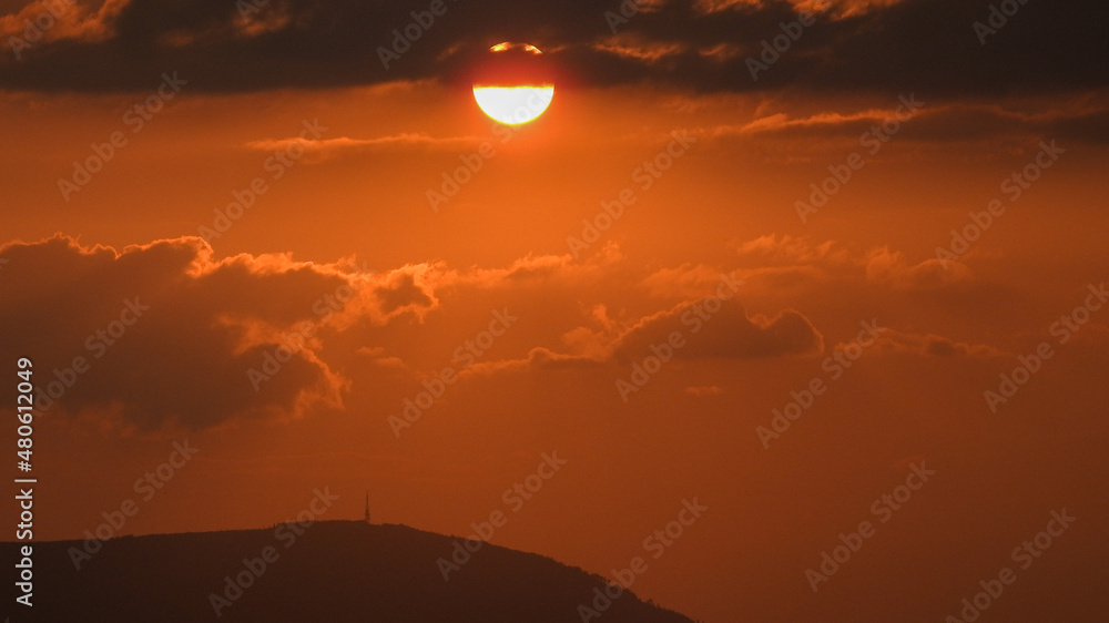 Fototapeta premium Sunset in mountains
