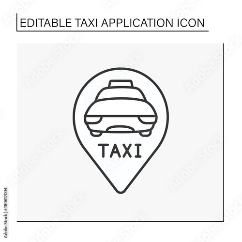 Wallpaper Mural Taxi line icon. Parking for car. Track location. Taxi application concept. Isolated vector illustration. Editable stroke Torontodigital.ca