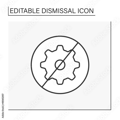 Job loss line icon. Lack of work. Pause at workplace. Dismissal concept. Isolated vector illustration. Editable stroke
