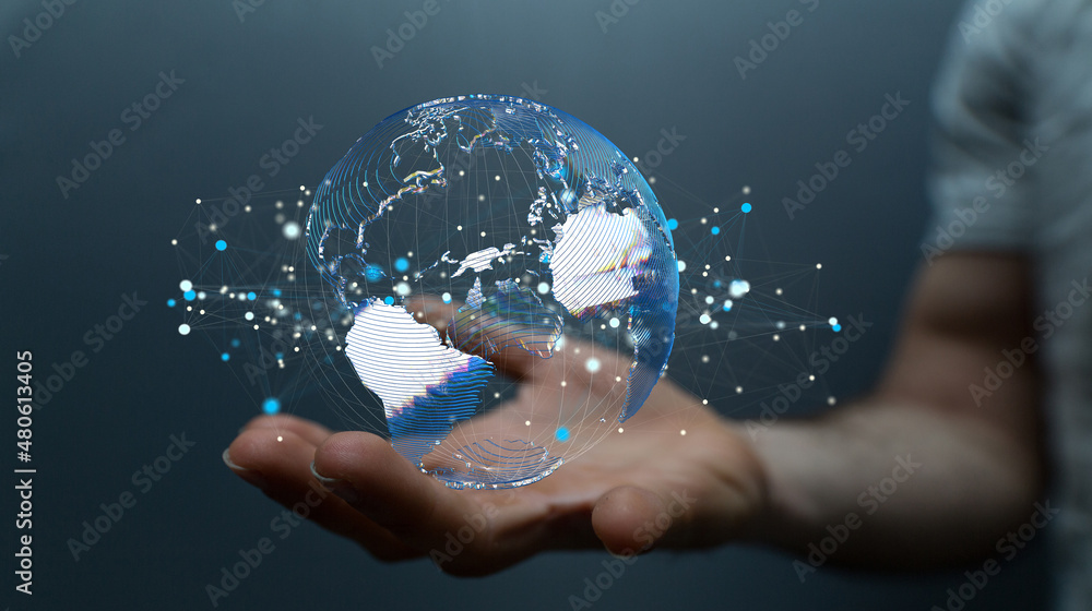 World map with satellite data connections. Connectivity across the world World map with satellite data connections. Connectivity across the world