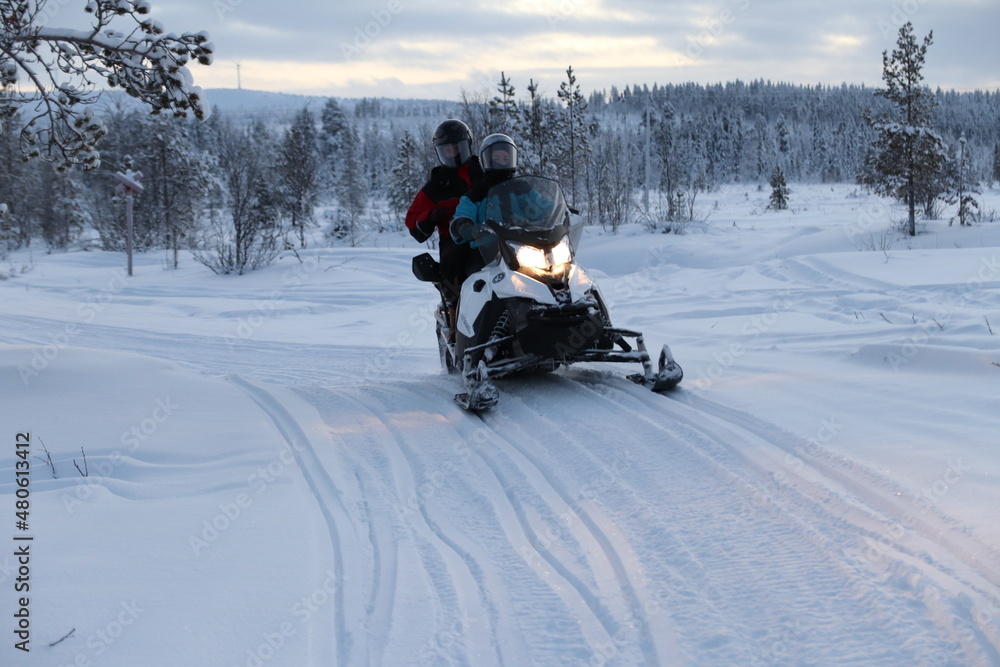 Snowmobile trip in lapland