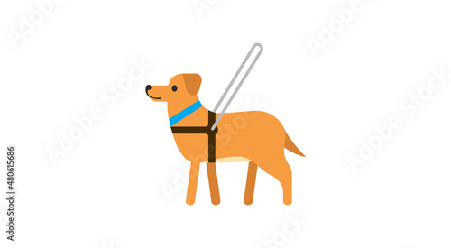 Service dog vector icon. Isolated guide dog illustration