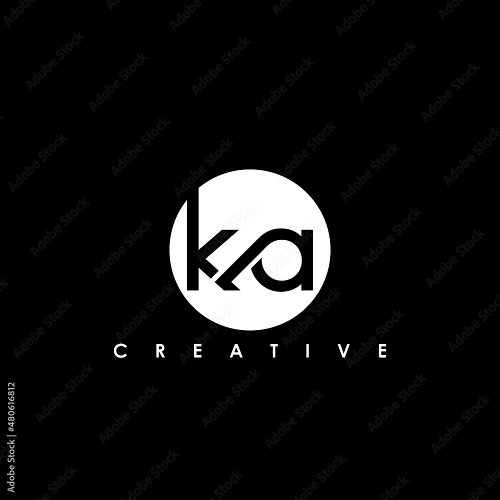 KA Letter Initial Logo Design Template Vector Illustration - obrazy, fototapety, plakaty 