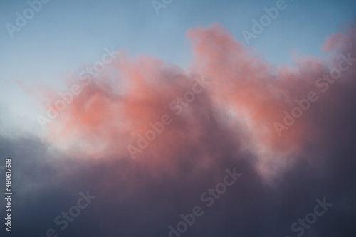 Beautiful clouds with the light of the dawn sun