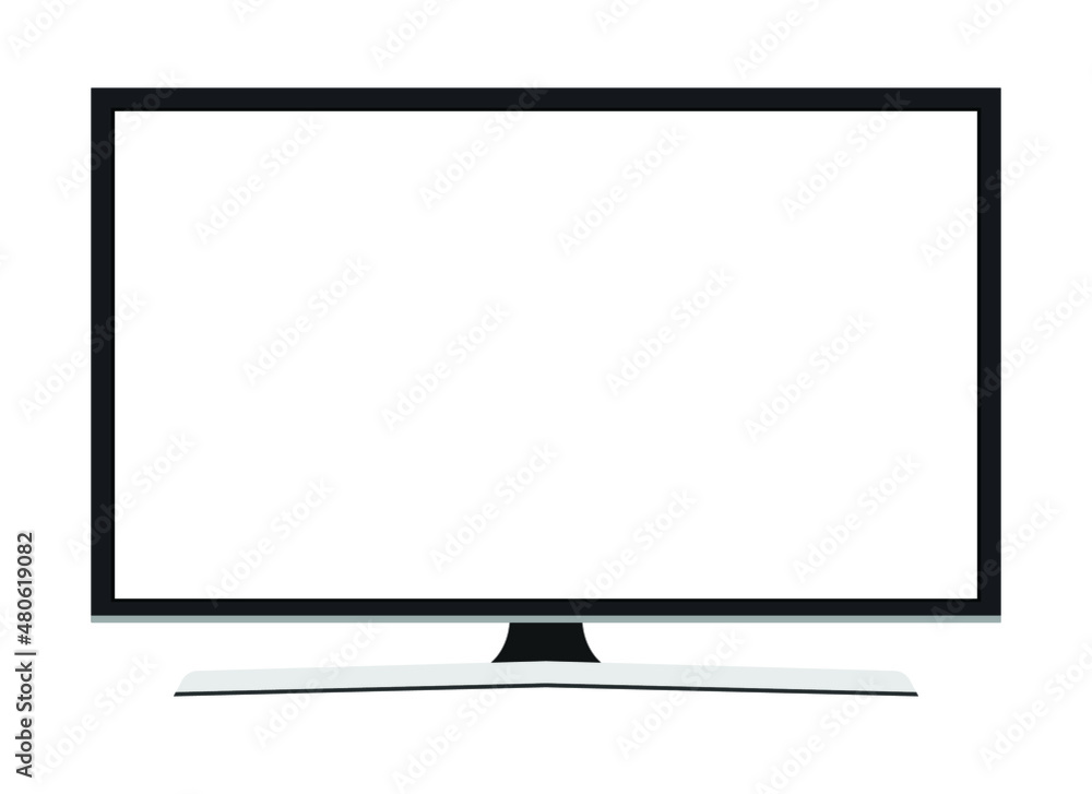 TV flat screen lcd, plasma, tv mock up. white blank HD monitor mockup. Modern video panel black flatscreen.Isolated on white background. Widescreen show your business presentation on display device.