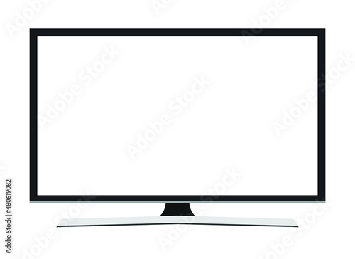 TV flat screen lcd, plasma, tv mock up. white blank HD monitor mockup. Modern video panel black flatscreen.Isolated on white background. Widescreen show your business presentation on display device.