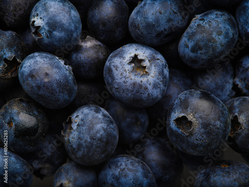 macro photography. Fresh blueberries. Delicious, healthy fruit. Ingredient for pies, cakes, sauces, juices, fresh juices. Cooking, agriculture and forestry. There are no people in the photo.