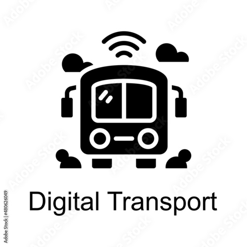Digital Transport vector Solid icon for web isolated on white background EPS 10 file