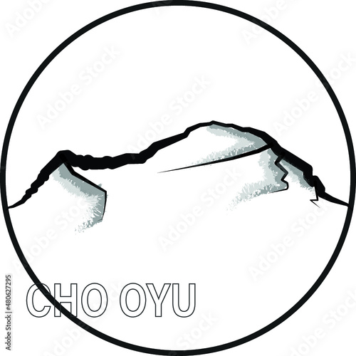 silhouette of a mountain cho oyu photo
