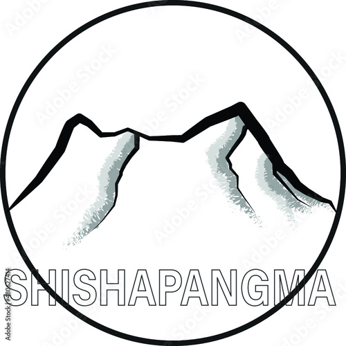 silhouette of a mountain Shishapangma photo