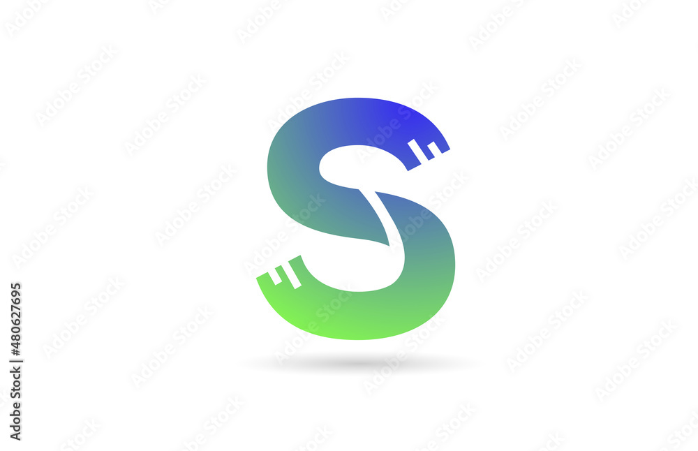 S green alphabet letter icon logo. Creative design for business or company S green alphabet letter icon logo. Creative design for business or company