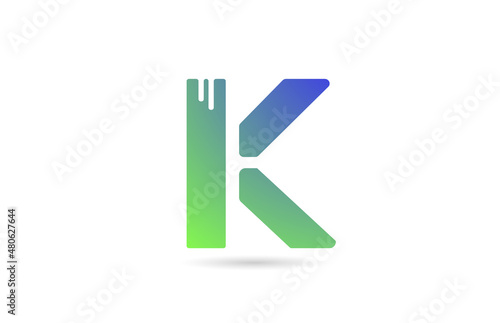 K green alphabet letter icon logo. Creative design for business or company