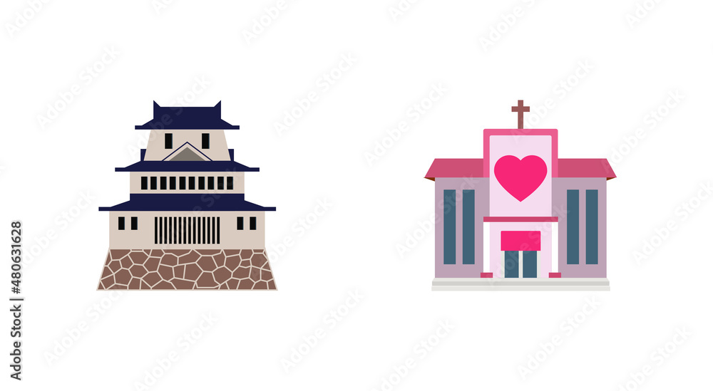 japanese castle emoji, vedding emoji
