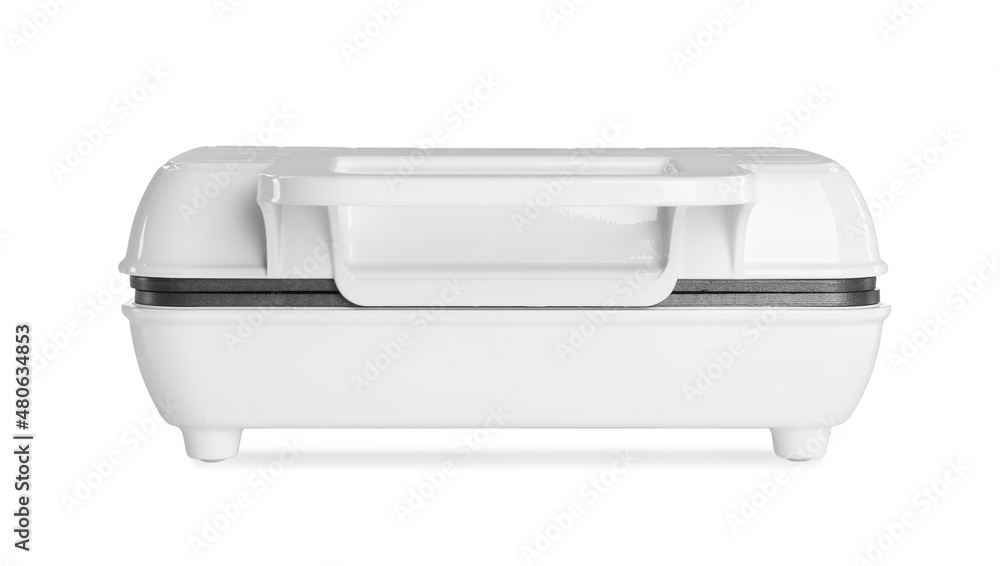 Modern electric waffle maker isolated on white Modern electric waffle maker isolated on white