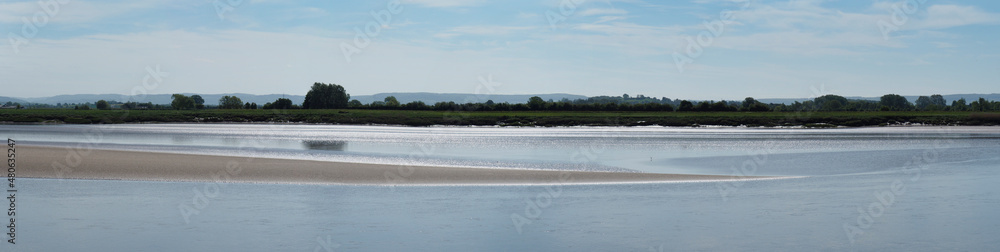UK, England, Gloucestershire, River Severn panorama UK, England, Gloucestershire, River Severn panorama