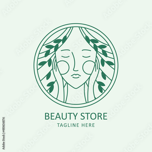 Logo and branding design templates in trendy linear minimal style, emblem for beauty studio and cosmetics